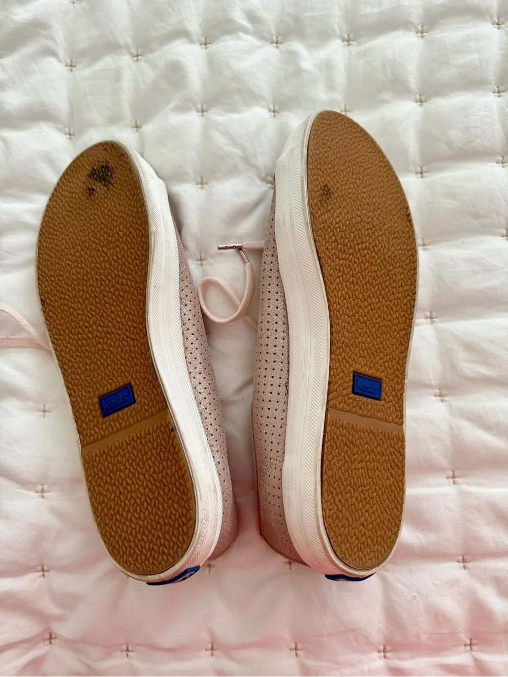 kate spade x Keds Pale Pink / Blush Perforated Lace-Up Sneakers